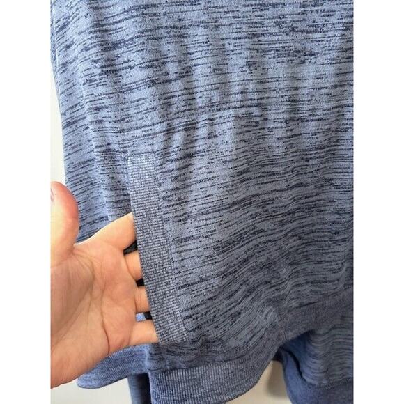 Athleta Techie Sweat Blissful Poncho Hoodie 3/4 Sleeves Pullover Blue Medium - Picture 5 of 10